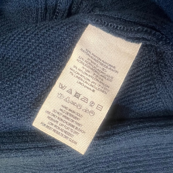 EUC. ✵☽Free People☾✵ Blue High Low V Neck < Criss Cross > Tunic Sweater | XS - Picture 9 of 13